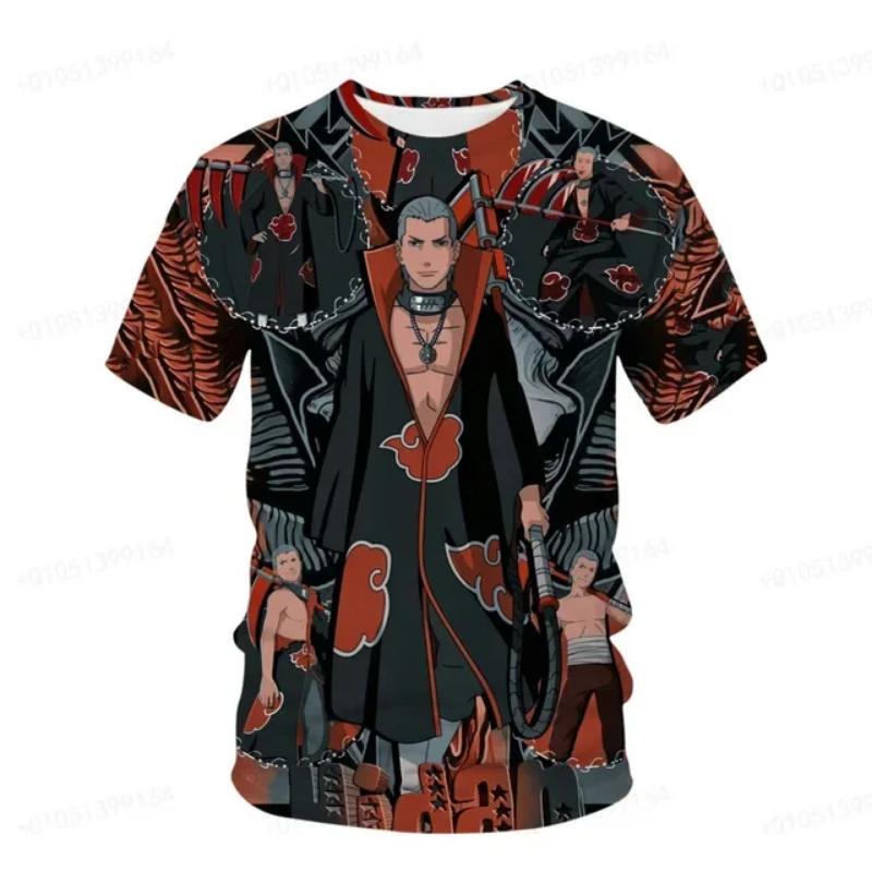 Naruto Shippuden Men's T-shirt Sasuke Boy Girl T-shirt 3D Print Akatsuki Short Sleeve MINISO Men's T-shirt Kakashi Mens Clothing