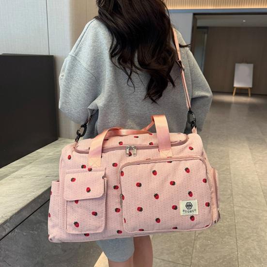 Strawberry Travel Carryall Large Capacity Wet And Dry Separation Duffel Bag Crossbody Gym Bag with Shoes Compartment for Fitness Weekender