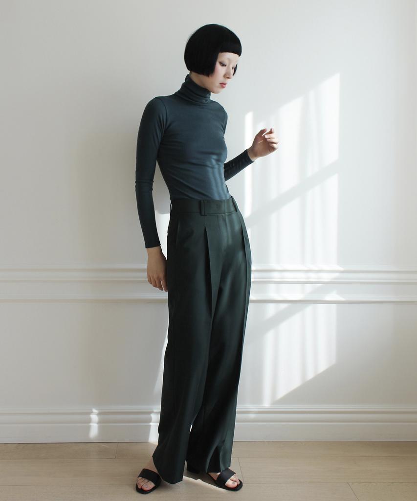 RUBATI Classic Wide Wool Pants (Green)