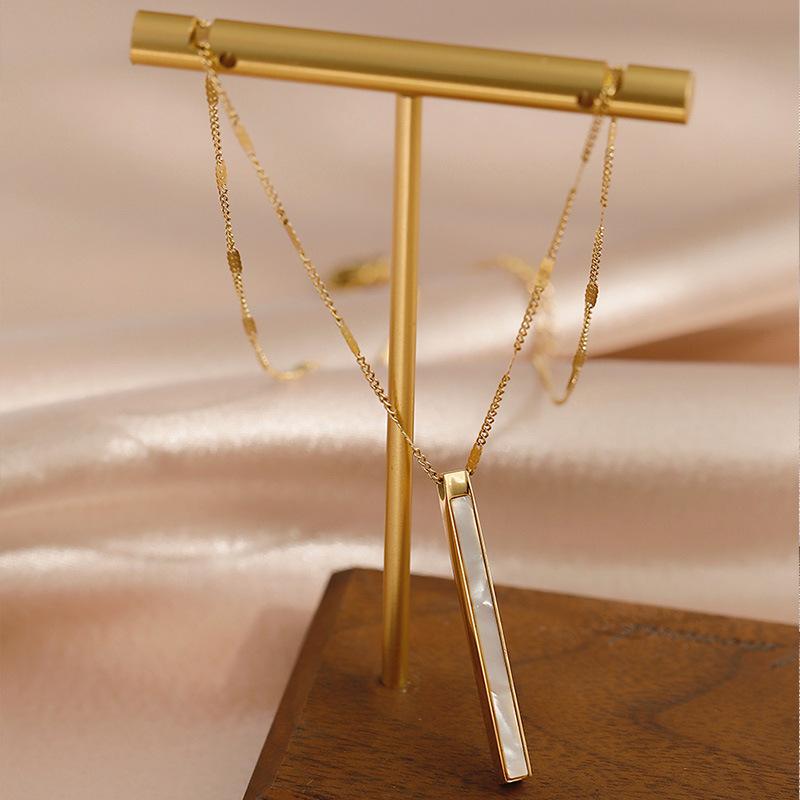

Ramos new titanium steel fast chain shell long pendant necklace female fashion luxury girl collarbone chain