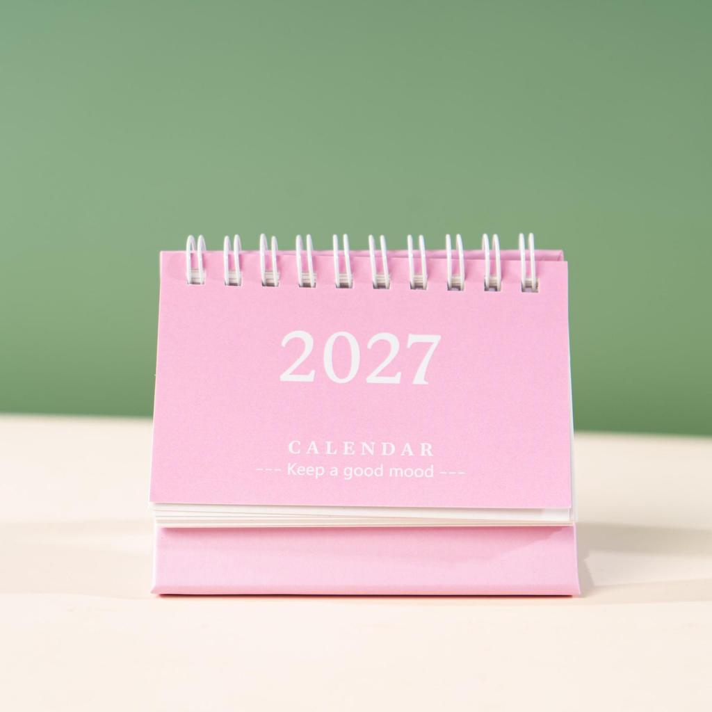 2027 Simple & Fresh Desktop Planner Notebook - English Version