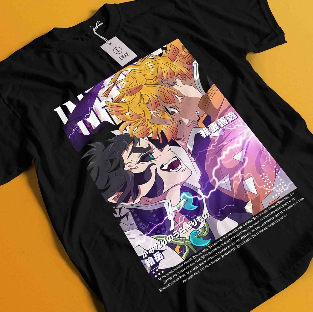 

Demon Slayer Shirt Zenitsu Tshirt Tanjiro T-Shirt Muzan Doma Tee Inosuke Nezuko 4XL
