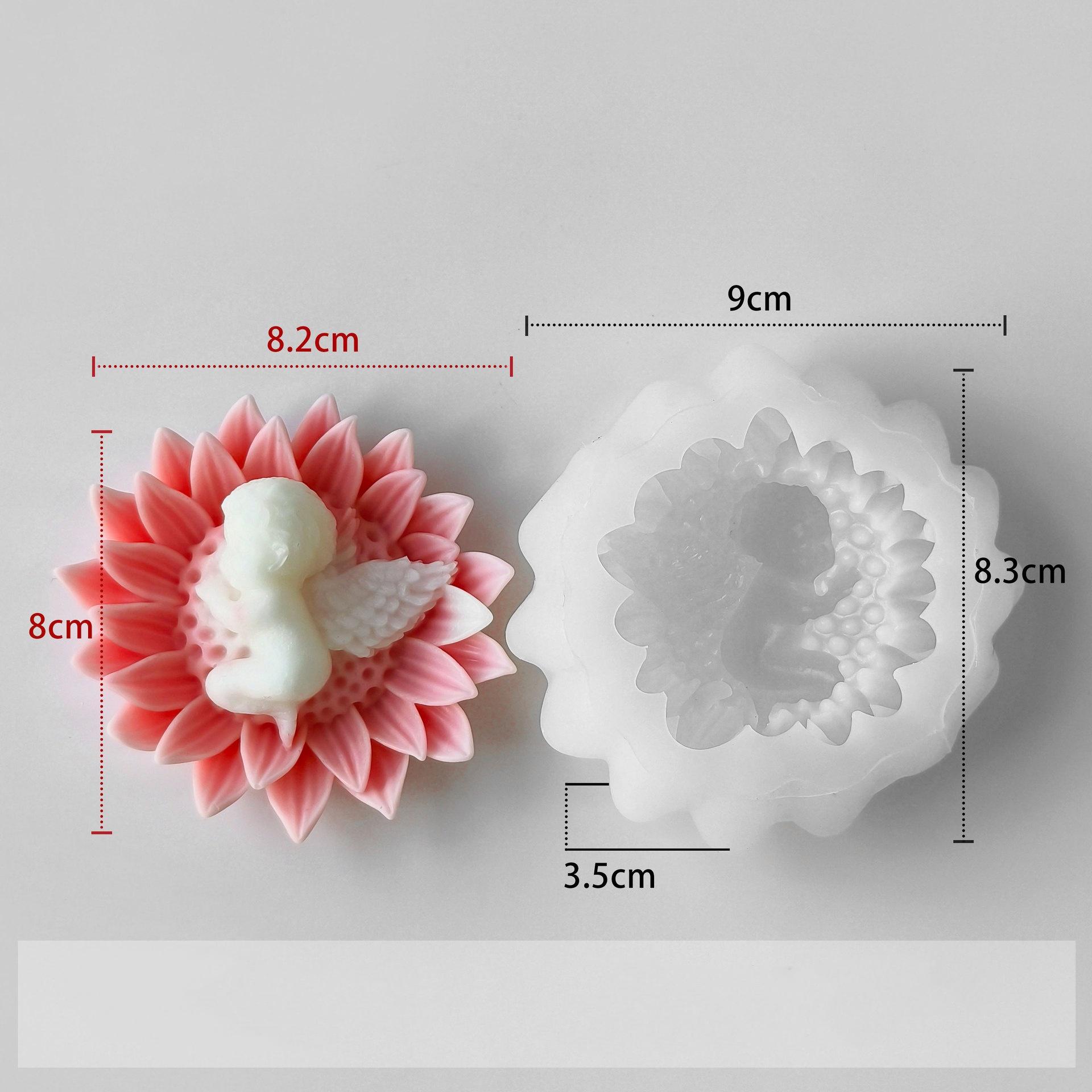 

3D Цветок Силиконовая Форма Сердце Роза Цветок Детская Ароматическая Свеча Силиконовая Форма DIY Подсолнух Детский Ангел Мыло Гипс Украшения Форма