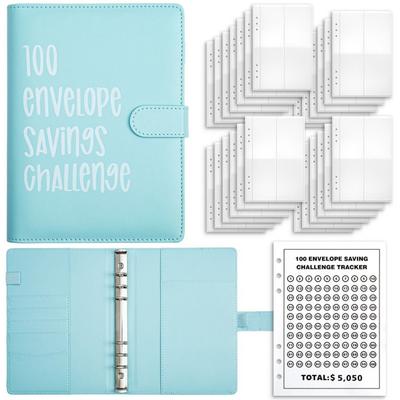 Loose-leaf 100 Envelope Challenge Notebook Colorful Saving Money Organizer  Journal Planner