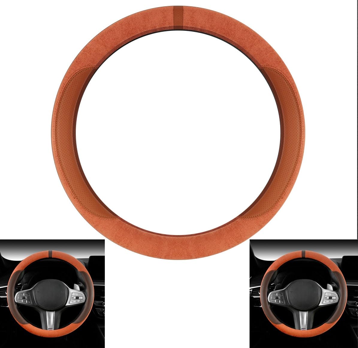 

Оплетка на руль для Mazda CX-60 / CX-3 / CX-5 / CX-30 / CX-8 round shape оранжевый