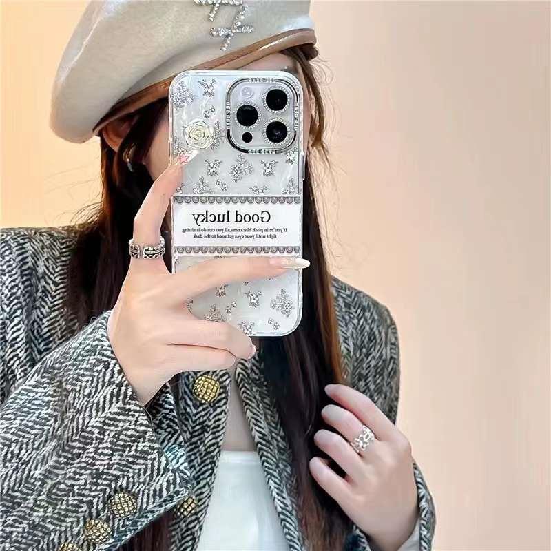 Módní galvanizovaný matný květinový kryt na telefon pro iPhone 15 14 13 12 11 Pro Max IMD nárazuvzdorný kryt