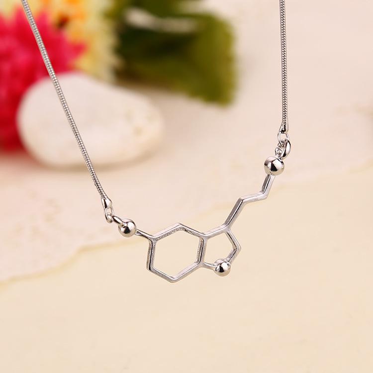 Dopamine Molecule Necklace: Popular Science Jewelry for Students - Love Equation Design