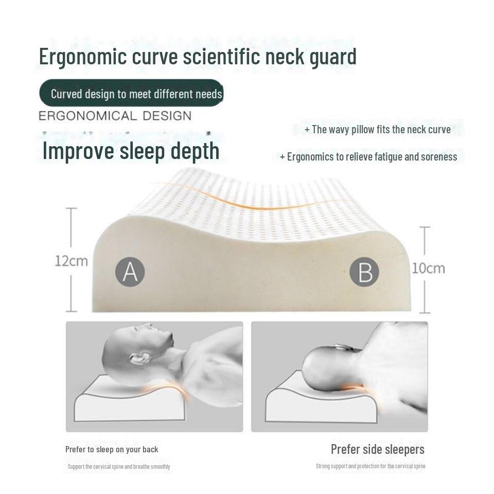 Natural Thai Latex Cervical Pillow - Ideal for Adults & Gifts