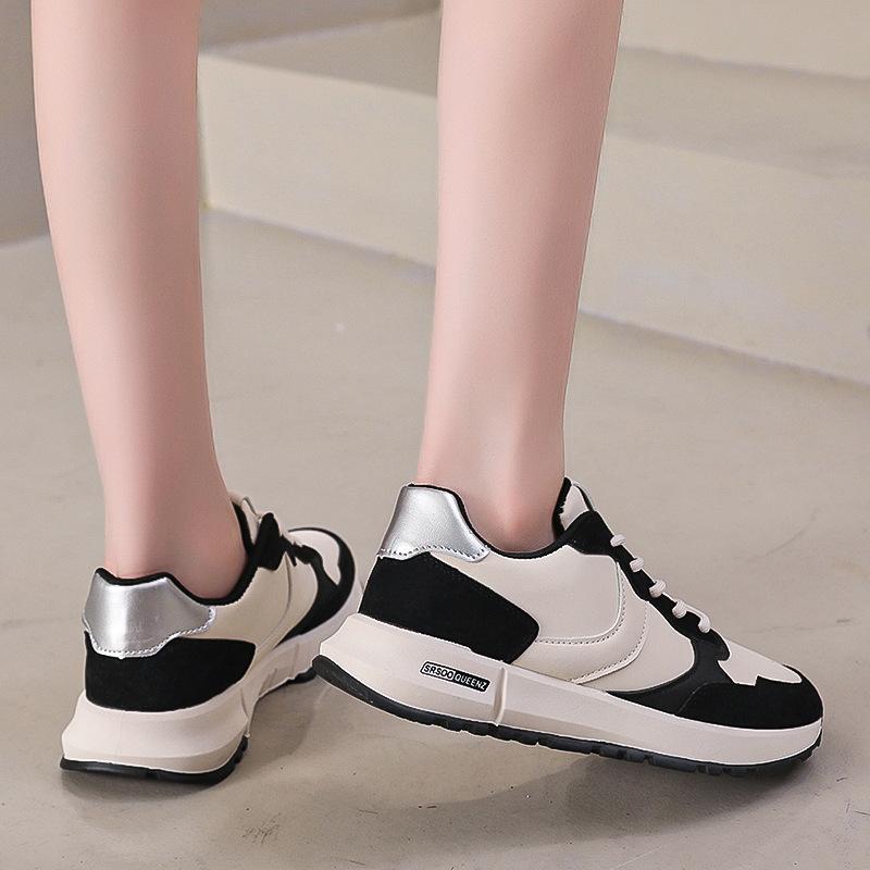 

Retro versatile color matching platform Forrest Gump sneakers women s 2024 new autumn lightweight height increase casual dad shoes 41 чёрный