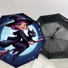 1PC Witch broomstickAutomatic Open/Close Umbrella with Windproof, 8-Rib Sturdy Canopy, Durable Ribs, Fashionable Design, Outdoor Accessory, Fun Prin,