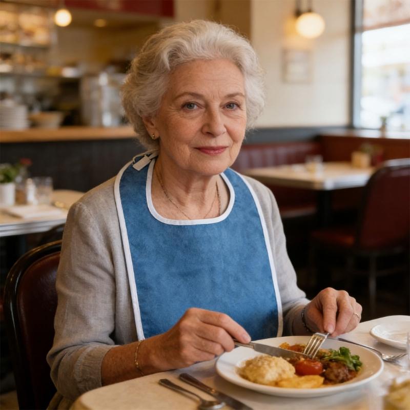 4Pieces Senior Dining Bibs Soft Polyester Fabric Adjustable Bibs For Adult Elderly Mealtimes Protections Feeding Supply