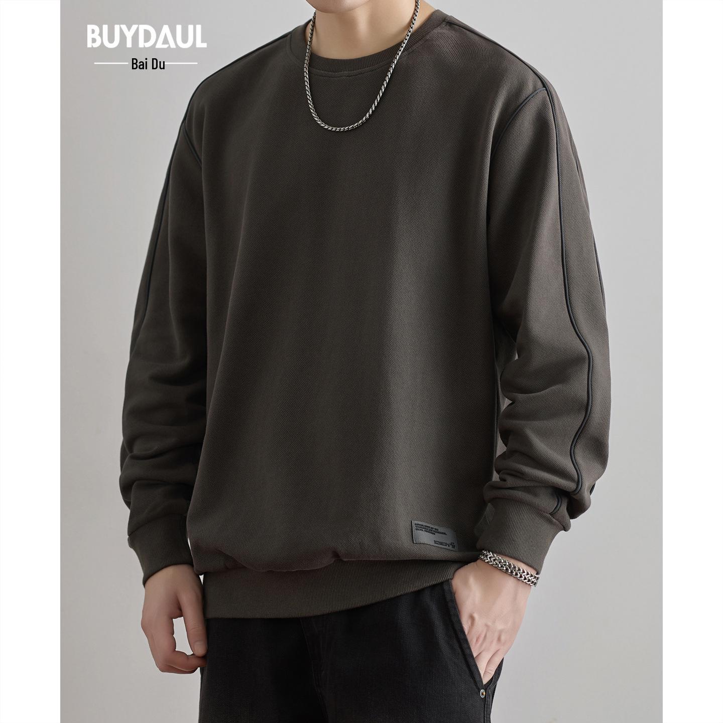 

Men s Retro Cotton Hoodie - Autumn/Winter Casual Loose Fit with Velvet, Round Neck, Trendy Design. 4XL fits 100-110 kg