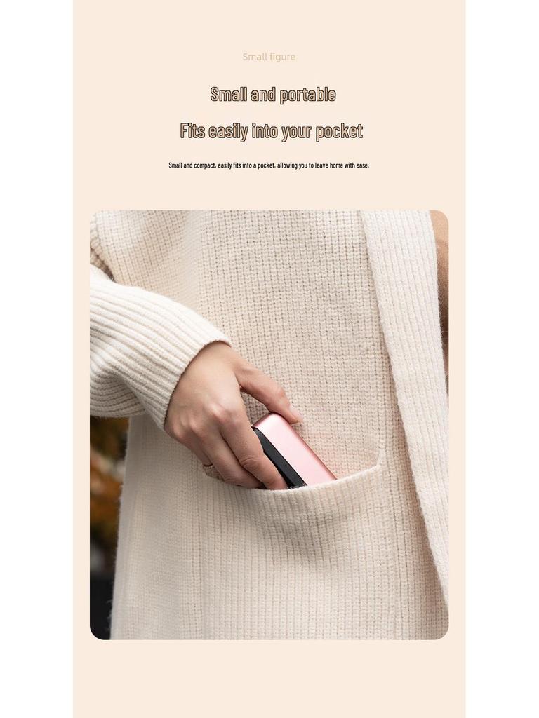 Quick Heat Magnetic Hand Warmer & Power Bank with Built-in Cable - Compact Storage & High Capacity