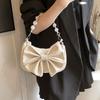 Schleifentasche Damenmode neue Perlenkette Umhängetasche Mode schlichte Textur Schultertasche