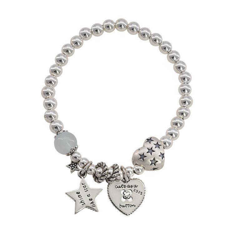 Sweet Heart Star Bracelet: Women's Retro Fashion, Versatile, Trendy, Creative Hand Jewelry
