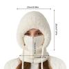 Winter Balaclavas Hat Scarf for Women Knsitted Hooded Caps Outdoor Warm Slouchy Warm Skiing Hat Outdoor Ear Protection Beanies