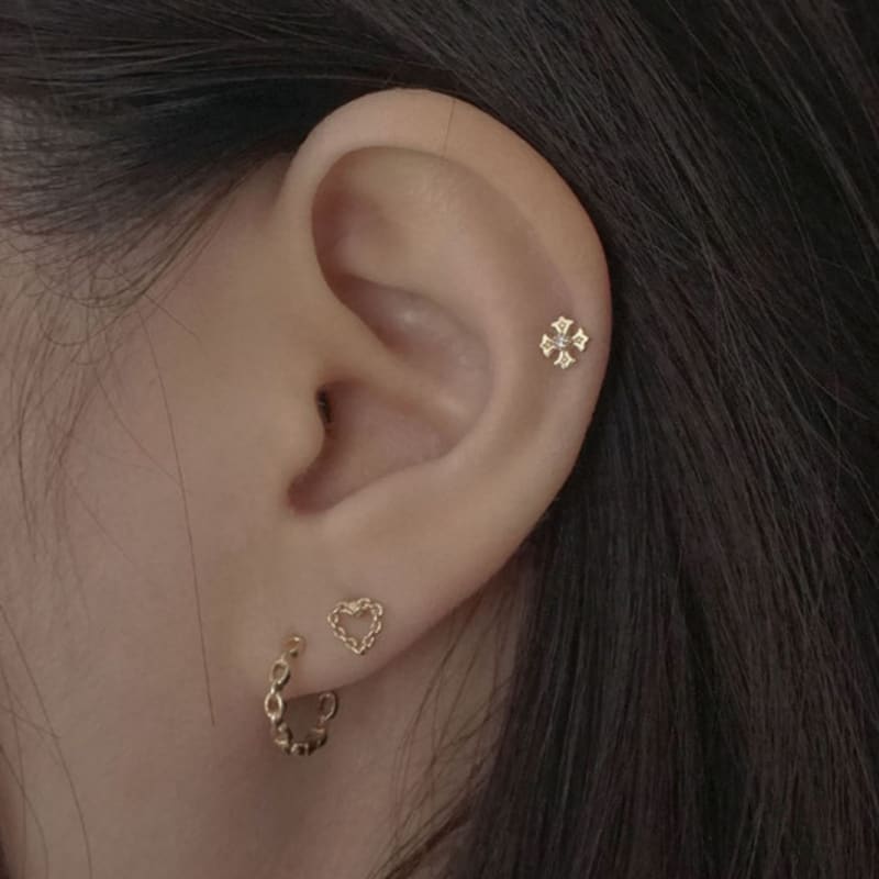 Youngglow 14k CH chrom kubischer Piercing