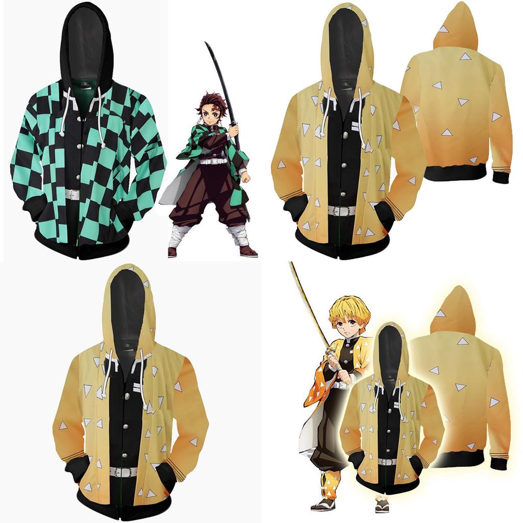 Demon Slayer Kimetsu No Yaiba Vibrant Soft Zipper Up Hoodie For Comfort