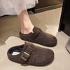 Retro style simple belt buckle lazy girl autumn new one-pedal outer wear lazy bag head slippers