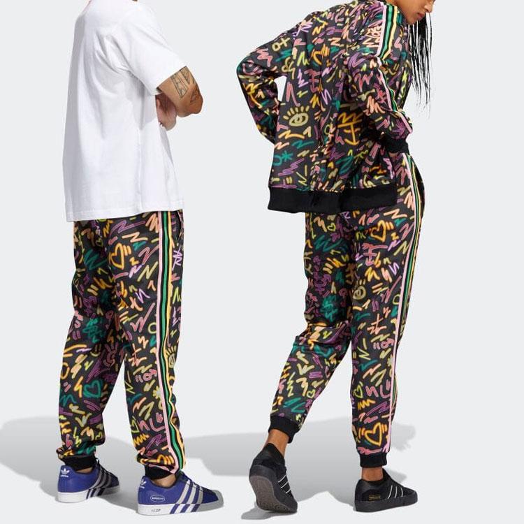 Adidas Originals Trefoil Geometric Pattern Print Stripe Casual Pants Men Bottoms Multicolor HC3089