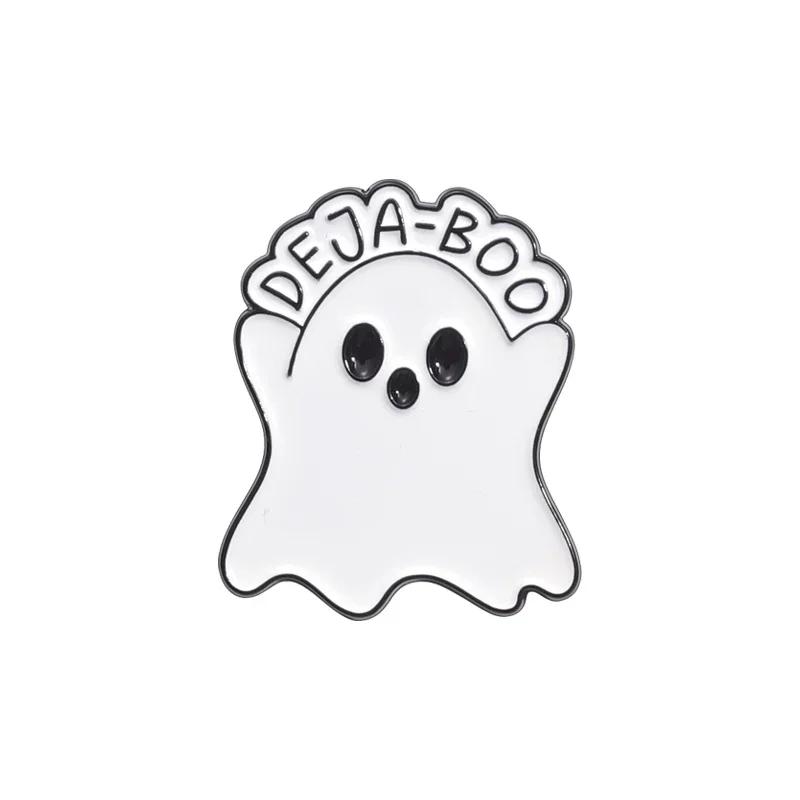 Halloween Punk Ghost Collected Enamel Pin Custom Spooky Boo With Black Cat Brooches Clothes Lapel Badge Jewelry Gift for Friends