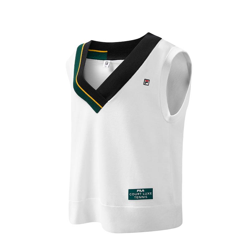 FILA Athletics Comfortable Versatile Casual Vest Women tops Jade-White A11W113402F-WT XL