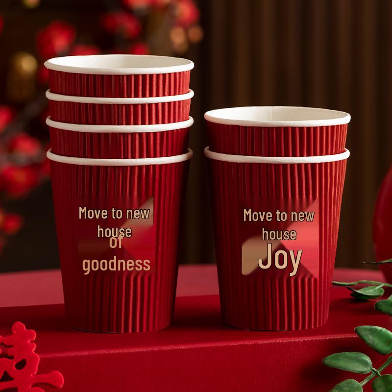 Housewarming Disposable Paper Cups Set for New Home Celebration