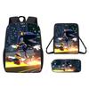 Children Cartoon Pattern Breathable Backpack Three Piece Set