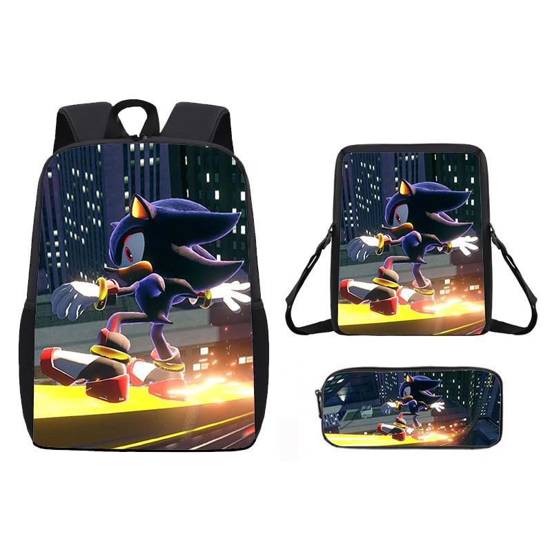 Children Cartoon Pattern Breathable Backpack Three Piece Set