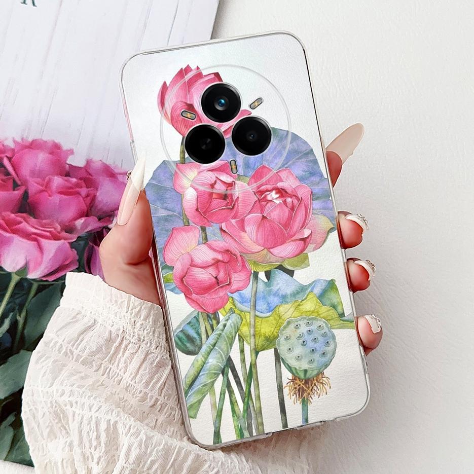For Realme 14 Pro Plus Case RMX5051 Beautiful Flowers Painted Cover Soft Silicone Case For Realme 14 Pro Realme14 Pro+ 5G Fundas