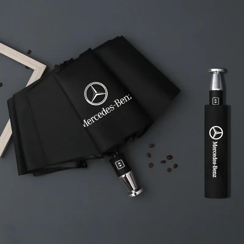 For Mercedes-Benz A C E S V Class AMG Sprinter GLC ML SLK SL Vito CLS GLA GLK Car Automatic Folding Windproof Sunshade Umbrella PB1