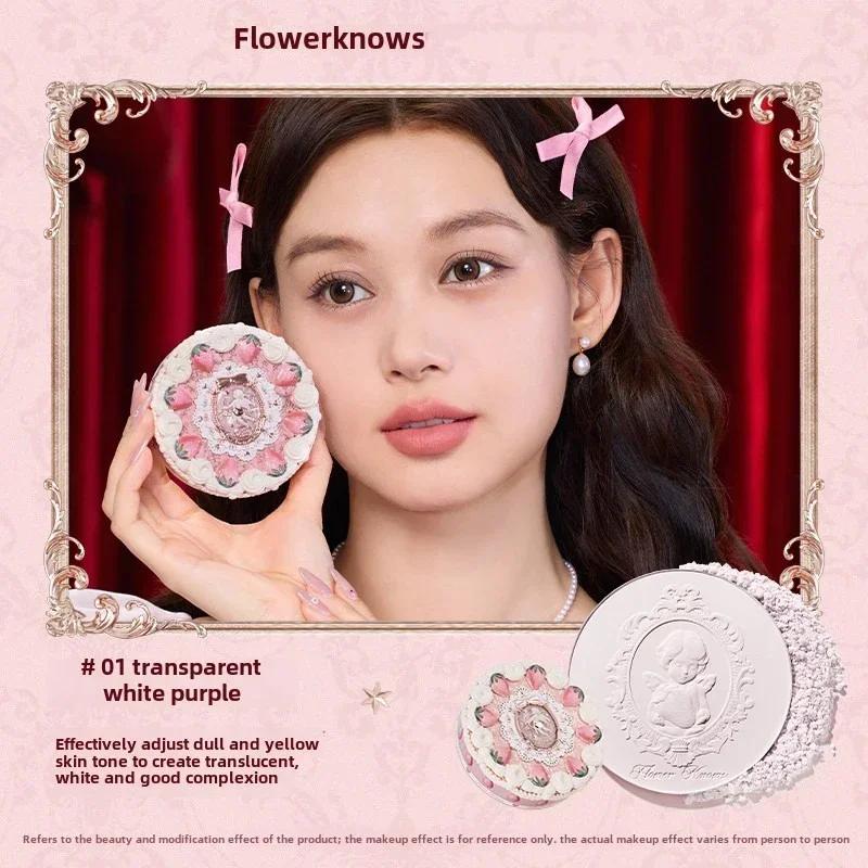Flower Knows Клубничная Коллекция Cupid Прессованная Пудра Минеральная Пудра-Основа для Макияжа с Консилером и Финишем Веганская