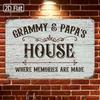 Vintage Grammy Papa House Metal Wall Art Grow Quote Sign Grandparents Gift