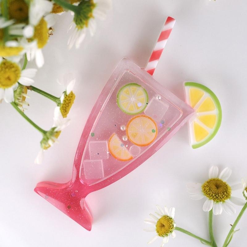 Creative Silicone Mold for Glitter Cocktail Drink Theme Art Handmade Jewelry Crafting Present for Special Occasions