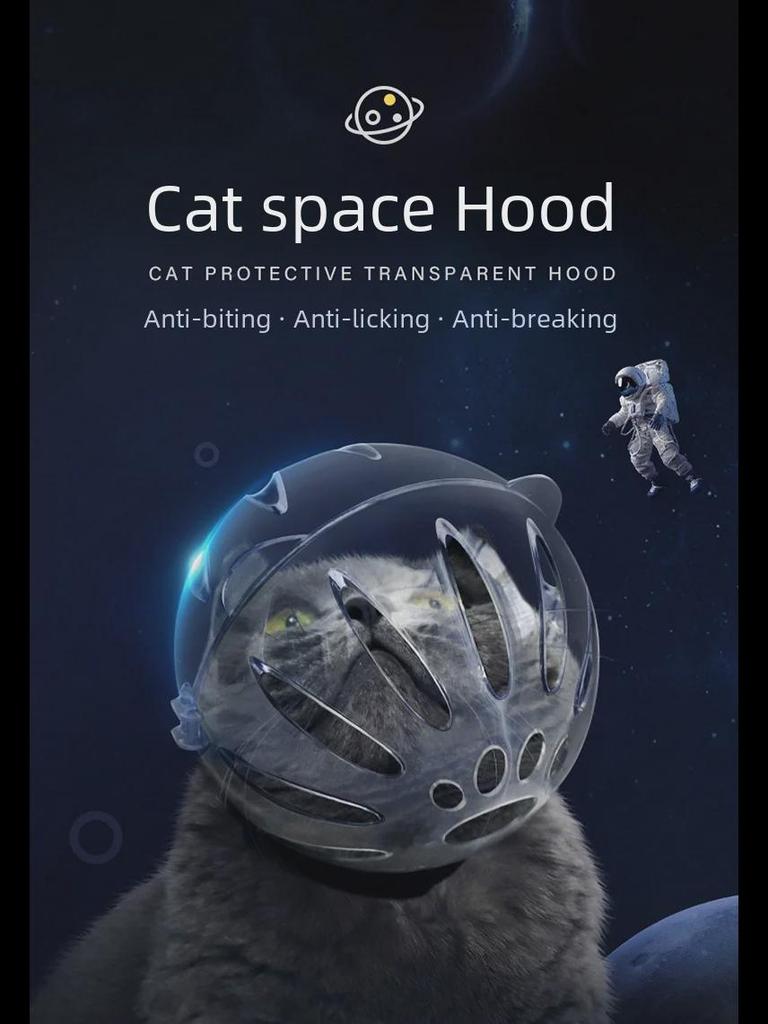 Αναπνεύσιμο διαφανές κάλυμμα κεφαλής γάτας: Ασπίδα κατά του γλείψιμου και του δαγκώματος