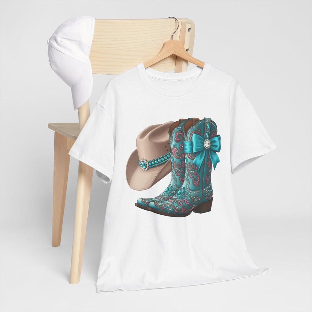 

White T-Shirt with Cowboy Boot and Hat Design new in package 3XL
