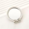 Sense of Advanced Butterfly Heart Shaped Girls Gem Make Up Mirror Liquid Metal Style Women Mini Portable Handheld Mirror