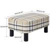 IBUYKE Ottoman Retro Striped Stool, Footstool, Rectangular, Square, Low, Non-Slip, Design, RF-BD215
