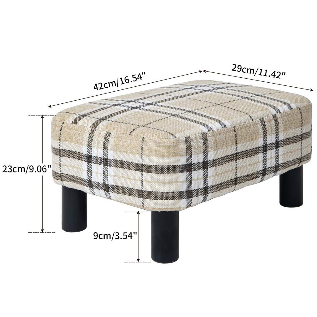 IBUYKE Ottoman Retro Striped Stool, Footstool, Rectangular, Square, Low, Non-Slip, Design, RF-BD215
