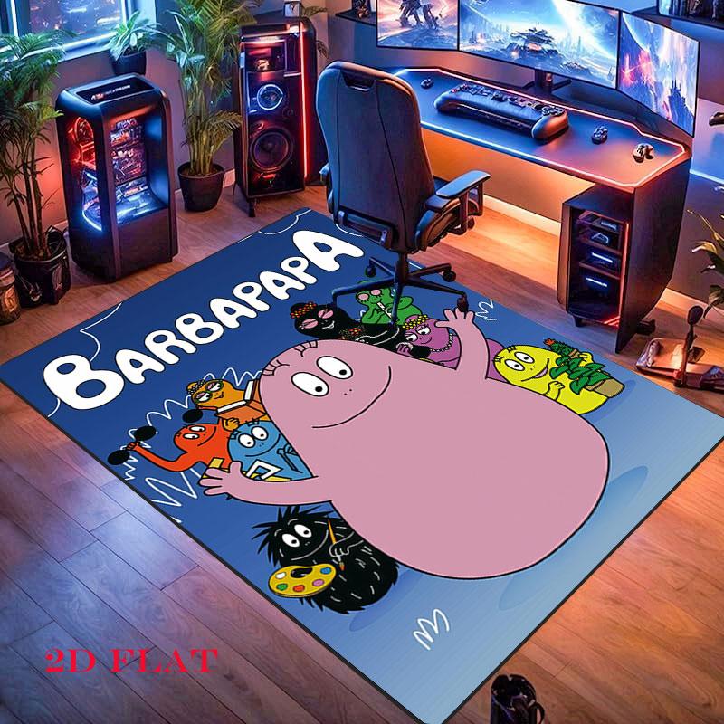 Barbapapa Fun Carpet Rug for Living Room Bedroom Home Sofa Decoration,Kids play Nonslip Floor Mat