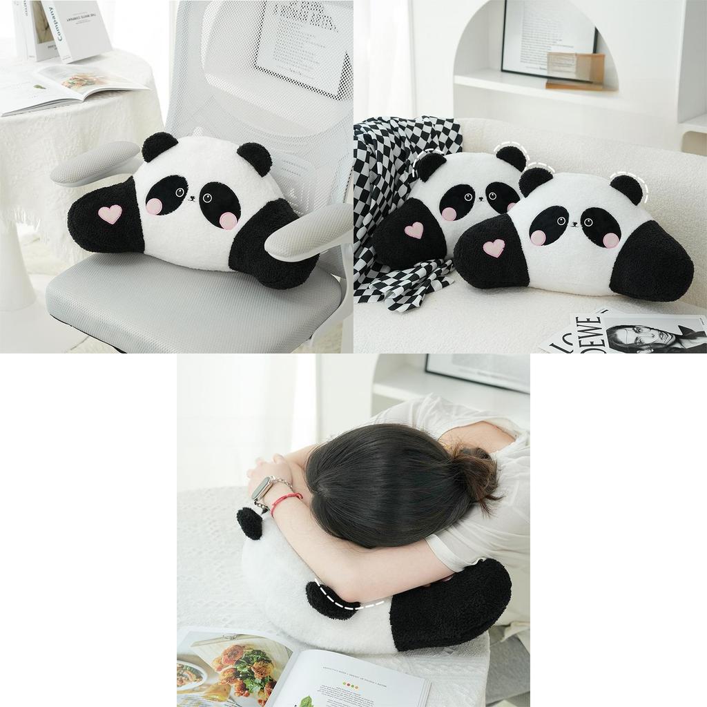 Cute Panda Plush Cushion With Embroidered Animal Design For Living Room Comfort