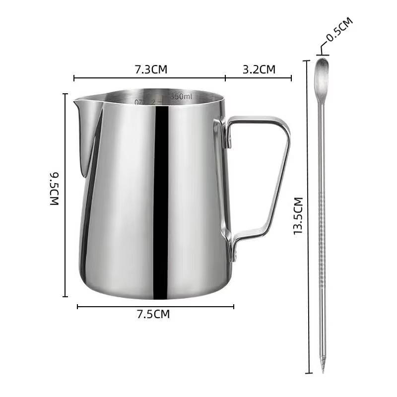 Pichet à mousse de lait Acier Barista Cafetière Mousseur Pichet Espresso Vapeur Mousseur Tasse à Latte Pichet à lait Accessoires à café