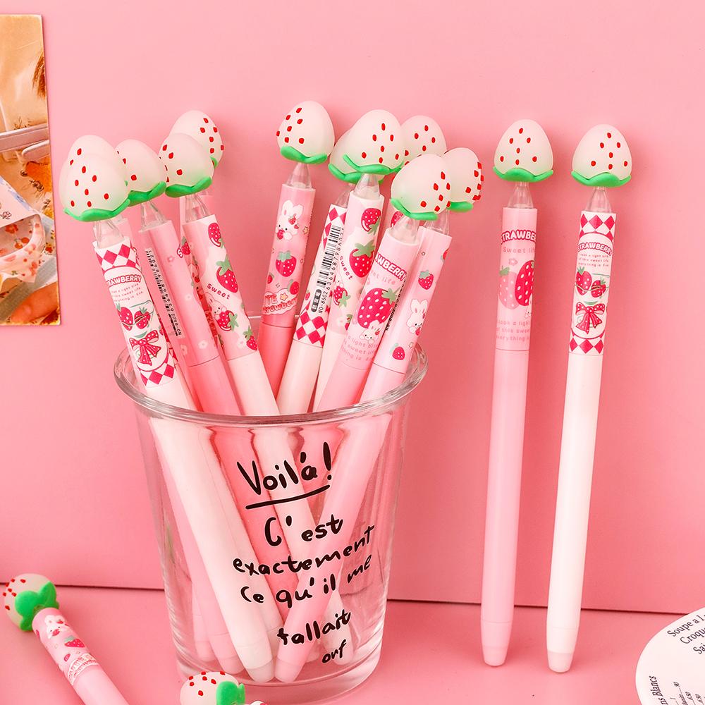 1 Pieces Stationery Gel Pen School Office Supplies Cute Kawaii Creative Strawberry Lovely Pretty Rabbit Funny Pens