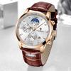 Herrenuhr Business Herrenuhren Marke Luxus Leder Wasserdicht Sport Quarz Chronograph Militäruhr Herren Uhr