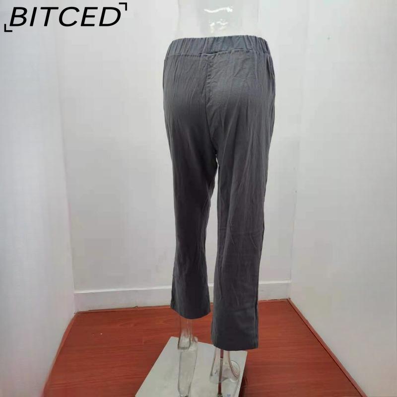 BITCED Dámské módní ležérní jednobarevné kalhoty a capris