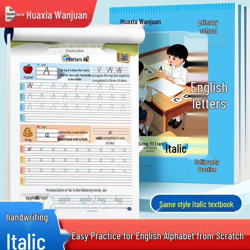 Red-lined English Alphabet Practice Book: Handwriting & Dot Matrix Pen Control for Beginners