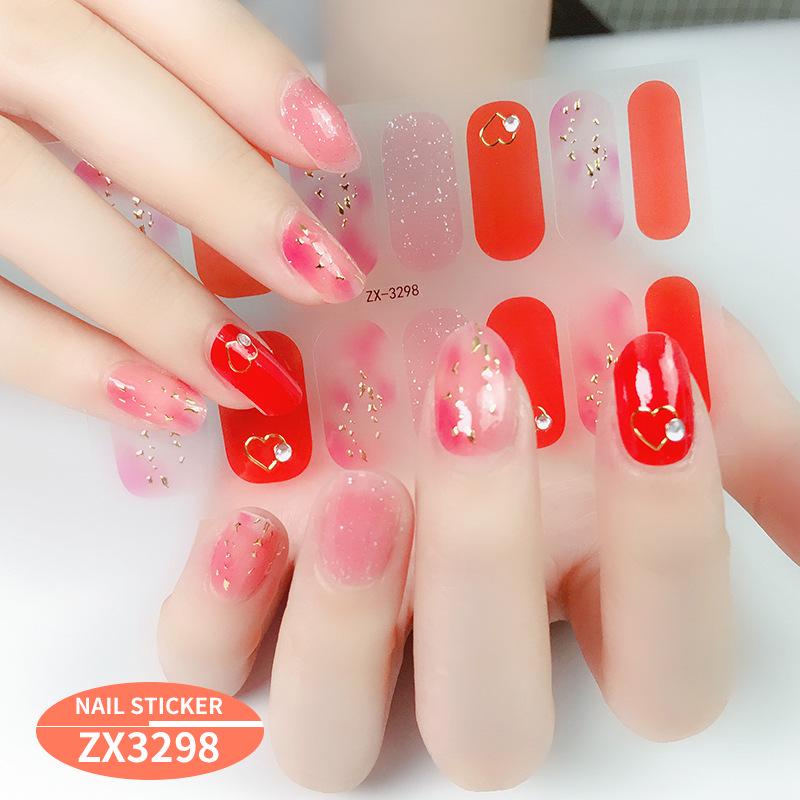 ZX 3D Gel Nail Polish Stickers: Easy-to-Use, Safe, and Healthy Imitation Diamond Adhesive for Stunning Nail Art.