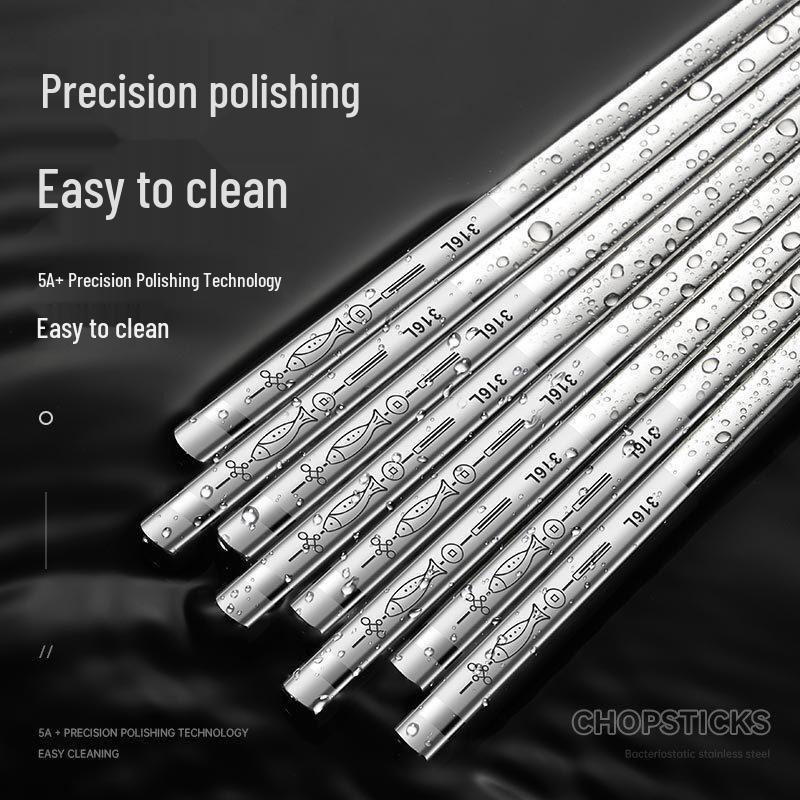 Gaiye Food-Grade 316L Stainless Steel Anti-Slip Chopsticks