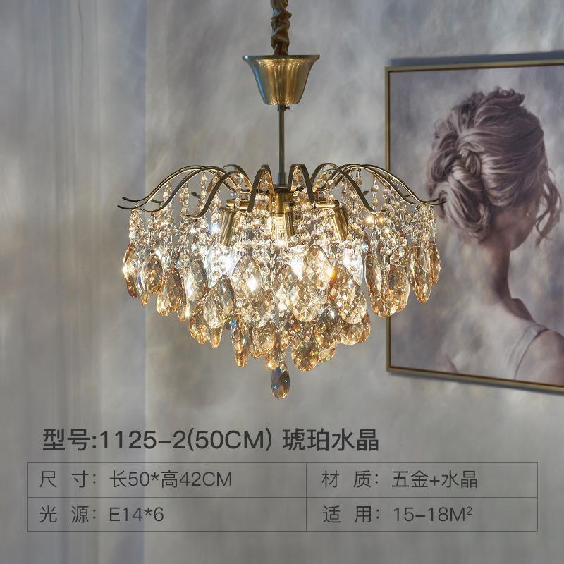 Luxury French Crystal Led Ceiling Pendant Lamps Nordic Bedroom Living Room Dining Table Amber Lustre Art Decor Chandelier light