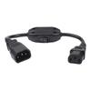 For Computer Monitors On Off Switch Cord C14 To C13 Power Cord 30cm Length 30cm Power Extension Cable Power Adapter